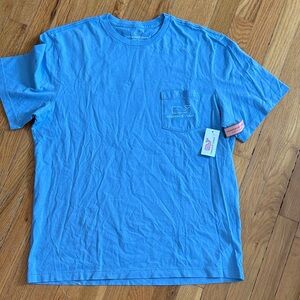 Vineyard Vines Men's Short-Sleeve Pocket Tee in Aqua Blue
